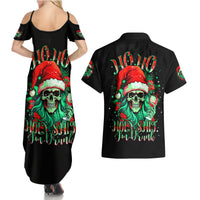 Christmas Skull Couples Matching Summer Maxi Dress and Hawaiian Shirt Ho Ho Holy Shit I'm Drink - Wonder Print Shop