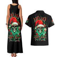 Christmas Skull Couples Matching Tank Maxi Dress and Hawaiian Shirt Ho Ho Holy Shit I'm Drink - Wonder Print Shop