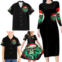 Christmas Skull Family Matching Long Sleeve Bodycon Dress and Hawaiian Shirt Ho Ho Holy Shit I'm Drink - Wonder Print Shop