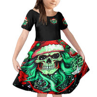 Christmas Skull Family Matching Mermaid Dress and Hawaiian Shirt Ho Ho Holy Shit I'm Drink - Wonder Print Shop