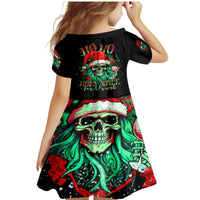 Christmas Skull Family Matching Mermaid Dress and Hawaiian Shirt Ho Ho Holy Shit I'm Drink - Wonder Print Shop