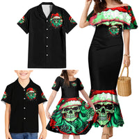Christmas Skull Family Matching Mermaid Dress and Hawaiian Shirt Ho Ho Holy Shit I'm Drink - Wonder Print Shop
