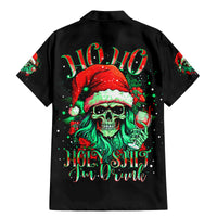 Christmas Skull Family Matching Mermaid Dress and Hawaiian Shirt Ho Ho Holy Shit I'm Drink - Wonder Print Shop