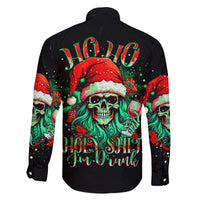 Christmas Skull Family Matching Off Shoulder Maxi Dress and Hawaiian Shirt Ho Ho Holy Shit I'm Drink - Wonder Print Shop