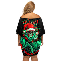Christmas Skull Family Matching Off Shoulder Short Dress and Hawaiian Shirt Ho Ho Holy Shit I'm Drink - Wonder Print Shop