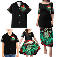 Christmas Skull Family Matching Puletasi Dress and Hawaiian Shirt Ho Ho Holy Shit I'm Drink - Wonder Print Shop