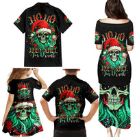 Christmas Skull Family Matching Puletasi Dress and Hawaiian Shirt Ho Ho Holy Shit I'm Drink - Wonder Print Shop