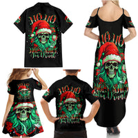 Christmas Skull Family Matching Summer Maxi Dress and Hawaiian Shirt Ho Ho Holy Shit I'm Drink - Wonder Print Shop