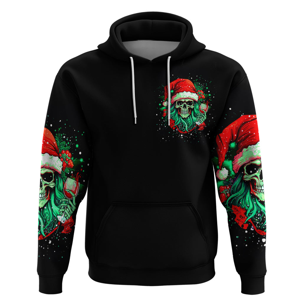 Christmas Skull Hoodie Ho Ho Holy Shit I'm Drink - Wonder Print Shop