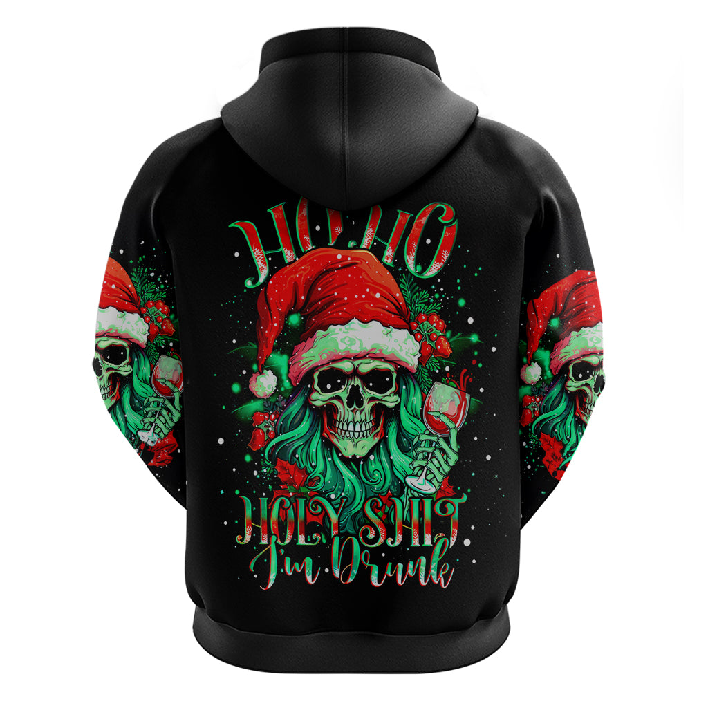 Christmas Skull Hoodie Ho Ho Holy Shit I'm Drink - Wonder Print Shop