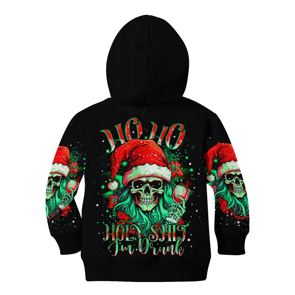 Christmas Skull Kid Hoodie Ho Ho Holy Shit I'm Drink - Wonder Print Shop