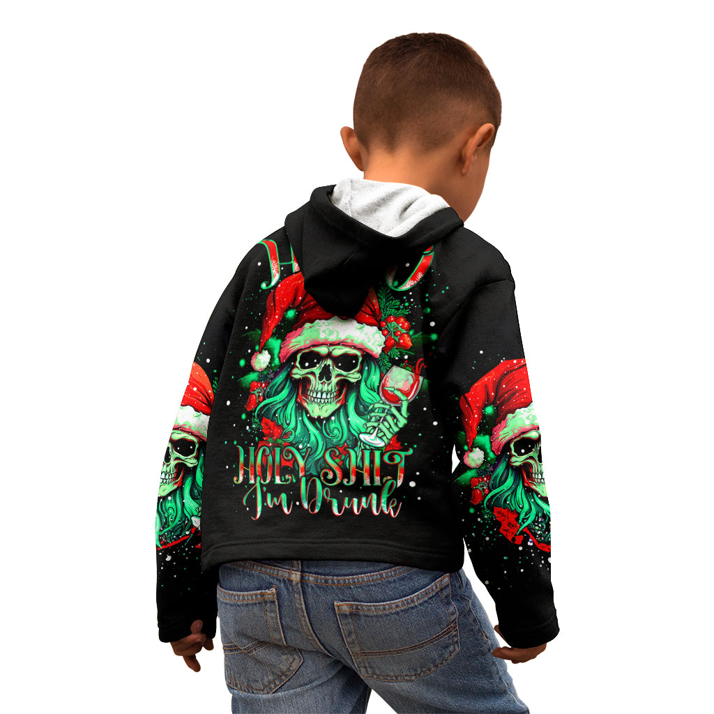 Christmas Skull Kid Hoodie Ho Ho Holy Shit I'm Drink - Wonder Print Shop