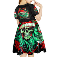 Christmas Skull Kid Short Sleeve Dress Ho Ho Holy Shit I'm Drink - Wonder Print Shop