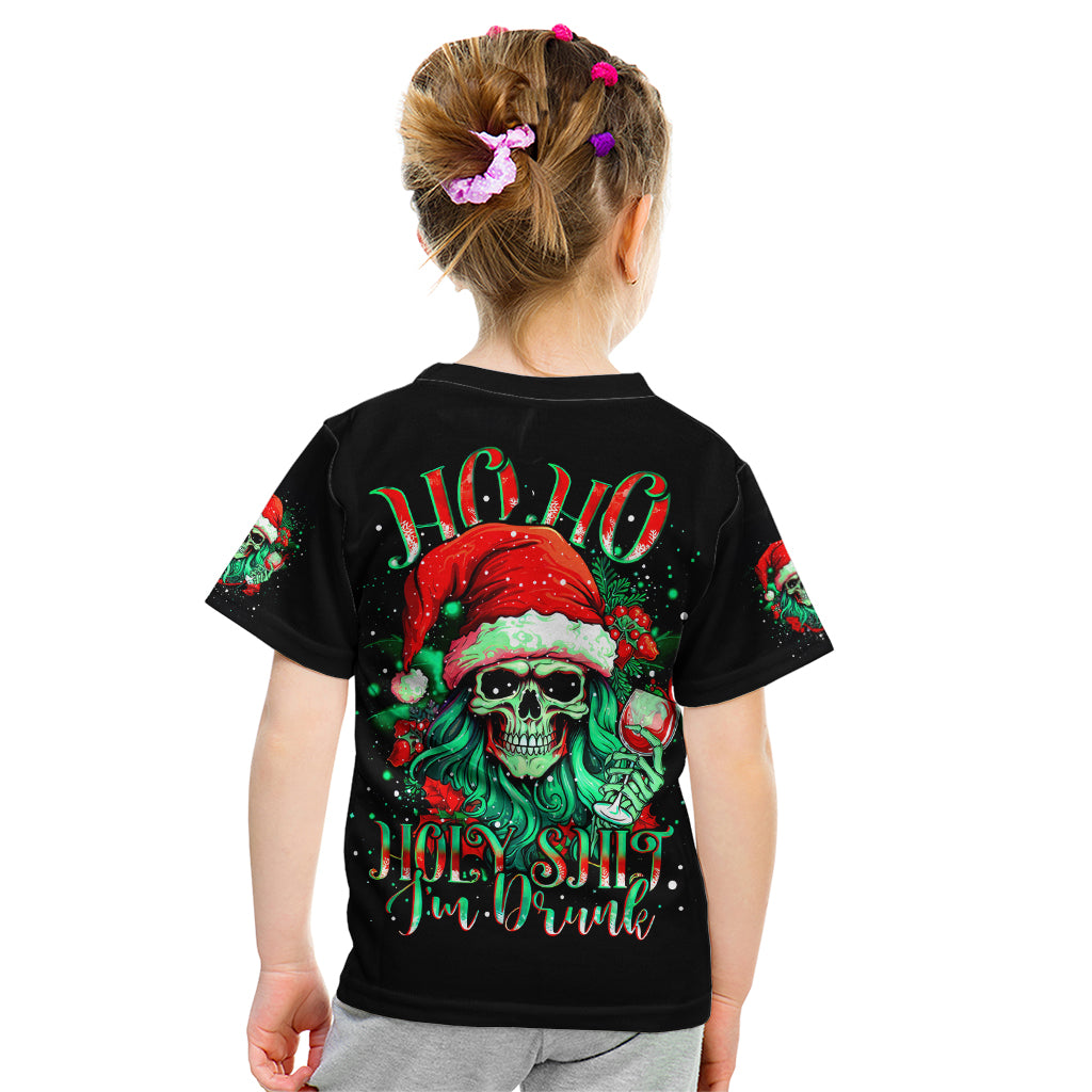 Christmas Skull Kid T Shirt Ho Ho Holy Shit I'm Drink - Wonder Print Shop