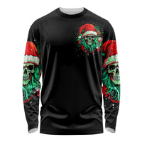 Christmas Skull Long Sleeve Shirt Ho Ho Holy Shit I'm Drink - Wonder Print Shop