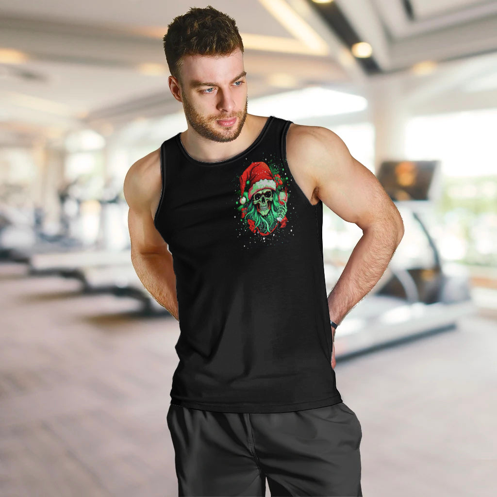 Christmas Skull Men Tank Top Ho Ho Holy Shit I'm Drink - Wonder Print Shop