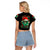 Christmas Skull Raglan Cropped T Shirt Ho Ho Holy Shit I'm Drink - Wonder Print Shop