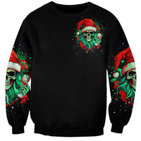 Christmas Skull Sweatshirt Ho Ho Holy Shit I'm Drink - Wonder Print Shop