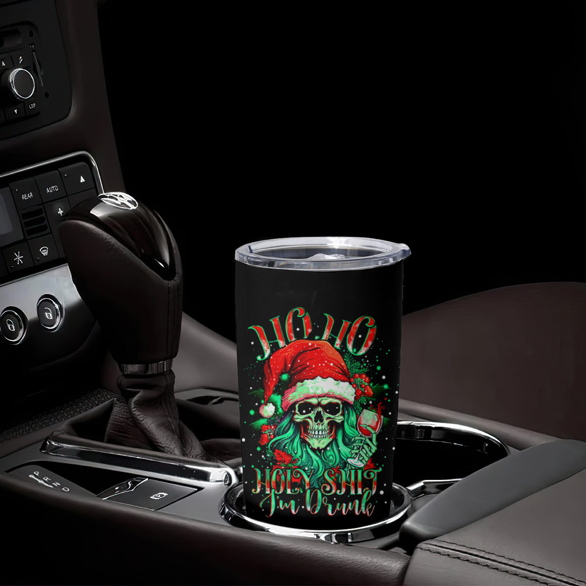 Christmas Skull Tumbler Cup Ho Ho Holy Shit I'm Drink - Wonder Print Shop