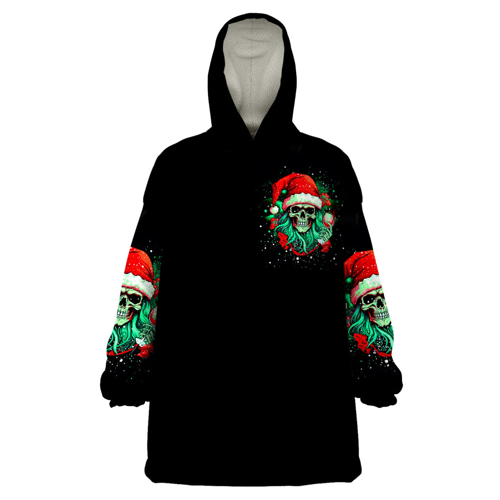 Christmas Skull Wearable Blanket Hoodie Ho Ho Holy Shit I'm Drink - Wonder Print Shop