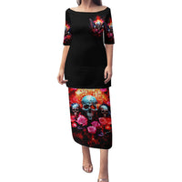 Rose Skull Family Matching Puletasi Dress and Hawaiian Shirt I Hold A Beast A Angel And A Crazy Lady In Me - Wonder Print Shop