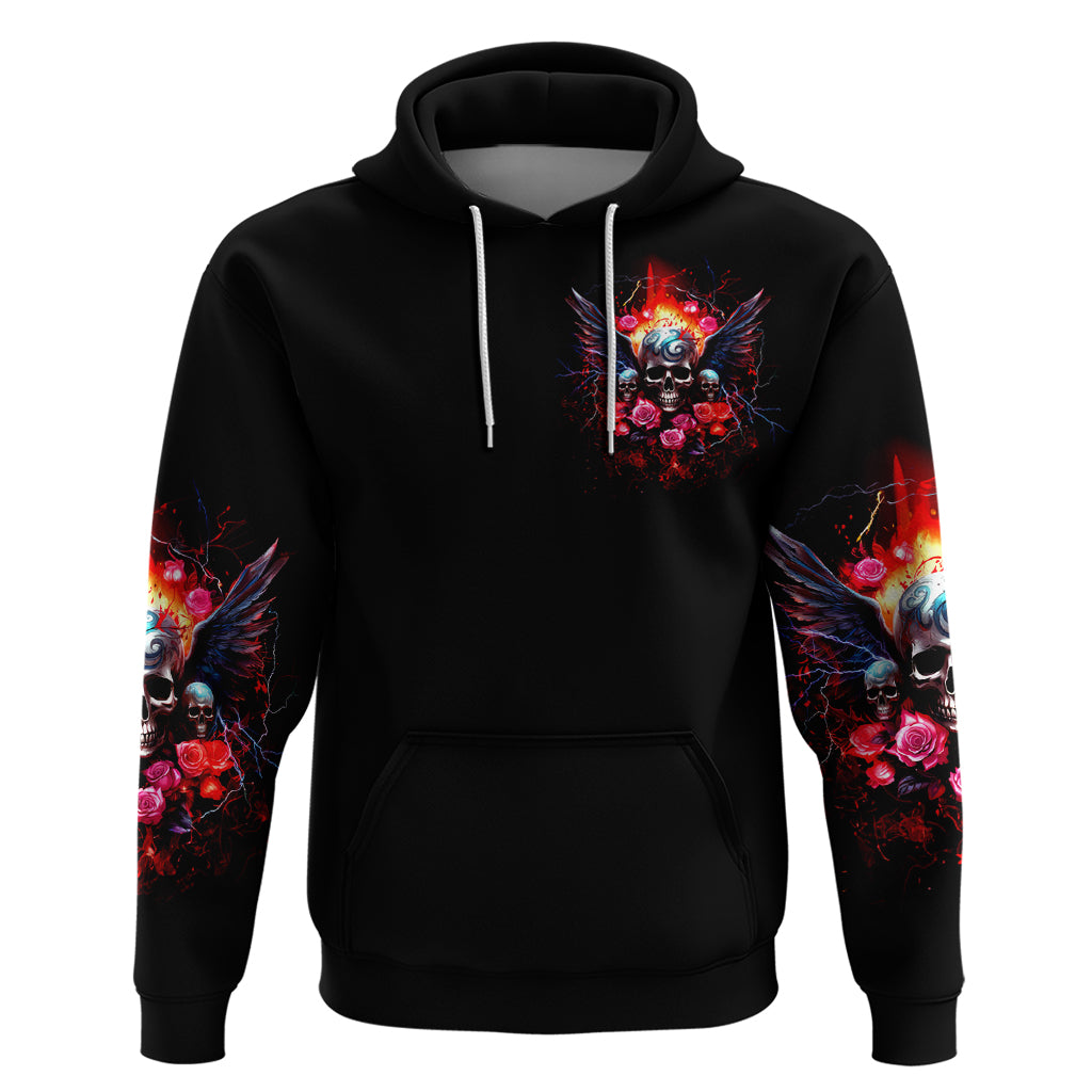 Rose Skull Hoodie I Hold A Beast A Angel And A Crazy Lady In Me - Wonder Print Shop
