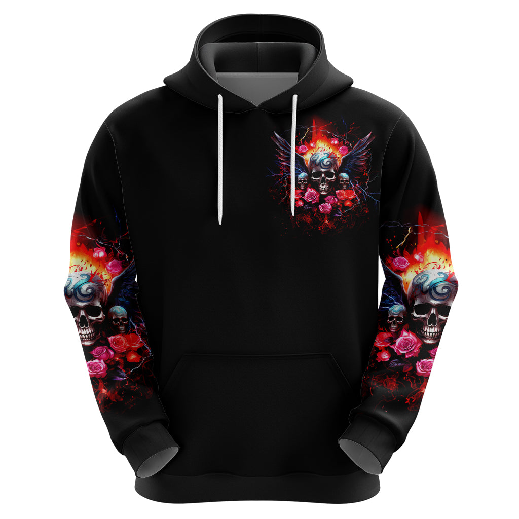 Rose Skull Hoodie I Hold A Beast A Angel And A Crazy Lady In Me - Wonder Print Shop