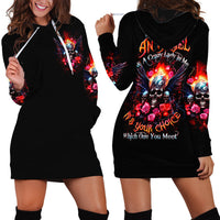 Rose Skull Hoodie Dress I Hold A Beast A Angel And A Crazy Lady In Me - Wonder Print Shop