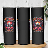 Rose Skull Skinny Tumbler I Hold A Beast A Angel And A Crazy Lady In Me - Wonder Print Shop
