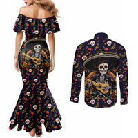 day-of-dead-skull-couples-matching-mermaid-dress-and-long-sleeve-button-shirt-sugar-skull-musican