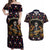 Day of Dead Skull Couples Matching Off Shoulder Maxi Dress and Hawaiian Shirt Sugar Skull Musican - Wonder Print Shop