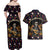 Day of Dead Skull Couples Matching Off Shoulder Maxi Dress and Hawaiian Shirt Sugar Skull Musican - Wonder Print Shop