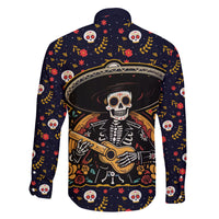 Day of Dead Skull Family Matching Off Shoulder Long Sleeve Dress and Hawaiian Shirt Sugar Skull Musican - Wonder Print Shop