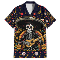 Day of Dead Skull Family Matching Off Shoulder Short Dress and Hawaiian Shirt Sugar Skull Musican - Wonder Print Shop