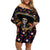 Day of Dead Skull Family Matching Off Shoulder Short Dress and Hawaiian Shirt Sugar Skull Musican - Wonder Print Shop