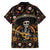 Day of Dead Skull Family Matching Short Sleeve Bodycon Dress and Hawaiian Shirt Sugar Skull Musican - Wonder Print Shop