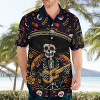 Day of Dead Skull Hawaiian Shirt Sugar Skull Musican - Wonder Print Shop