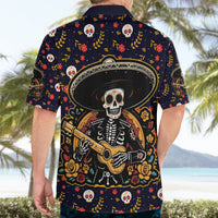 Day of Dead Skull Hawaiian Shirt Sugar Skull Musican - Wonder Print Shop