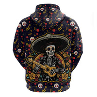 Day of Dead Skull Hoodie Sugar Skull Musican - Wonder Print Shop