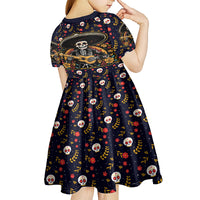 Day of Dead Skull Kid Short Sleeve Dress Sugar Skull Musican - Wonder Print Shop