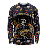 Day of Dead Skull Long Sleeve Shirt Sugar Skull Musican - Wonder Print Shop