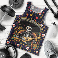 Day of Dead Skull Men Tank Top Sugar Skull Musican - Wonder Print Shop