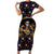 Day of Dead Skull Short Sleeve Bodycon Dress Sugar Skull Musican - Wonder Print Shop
