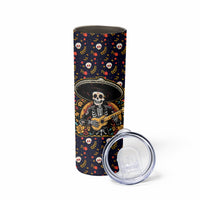 Day of Dead Skull Skinny Tumbler Sugar Skull Musican - Wonder Print Shop