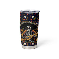 Day of Dead Skull Tumbler Cup Sugar Skull Musican - Wonder Print Shop