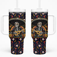 Day of Dead Skull Tumbler With Handle Sugar Skull Musican - Wonder Print Shop