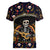 Day of Dead Skull Women V Neck T Shirt Sugar Skull Musican - Wonder Print Shop