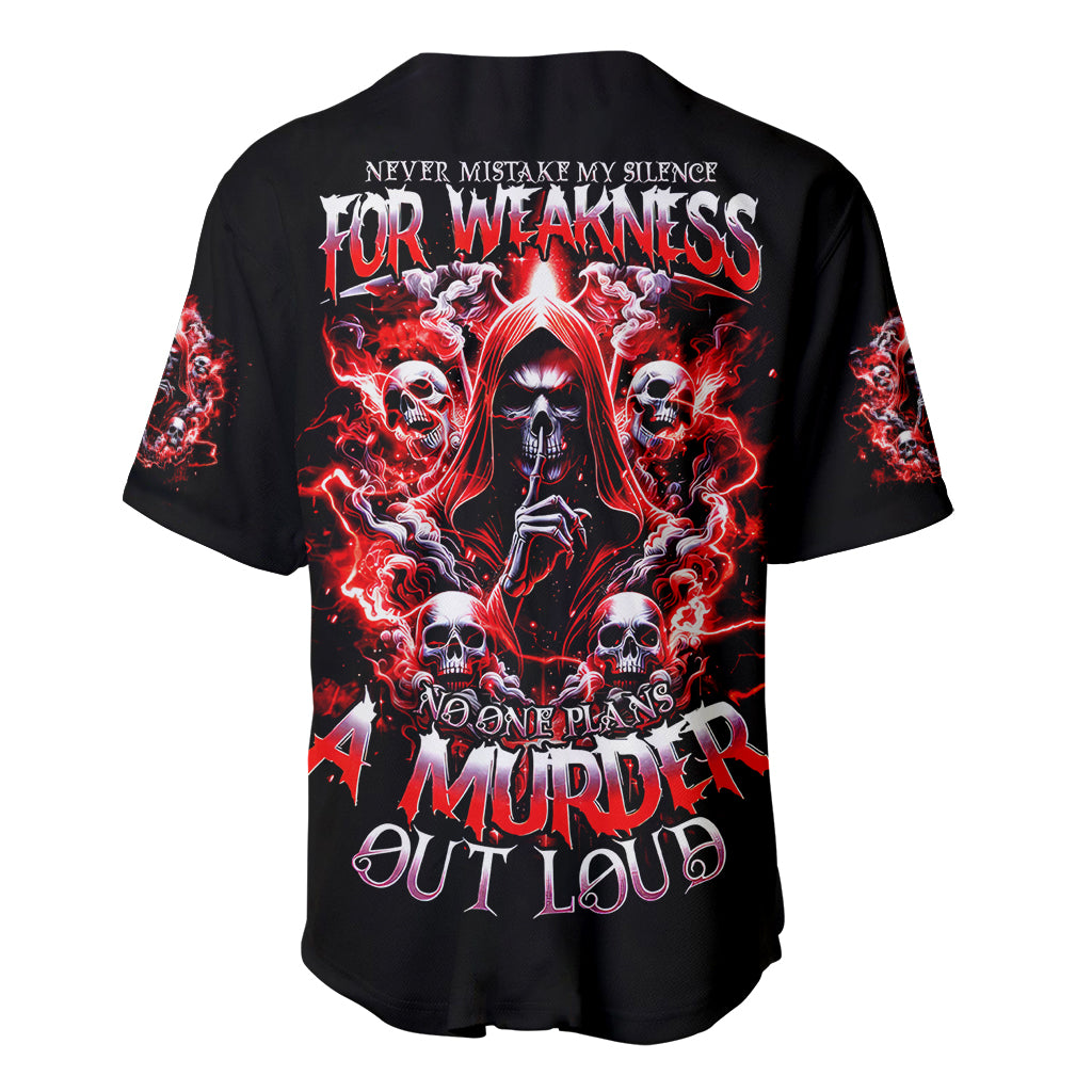 Thunder Skull Baseball Jersey Never Mistake My Silence For Weakness - Wonder Print Shop