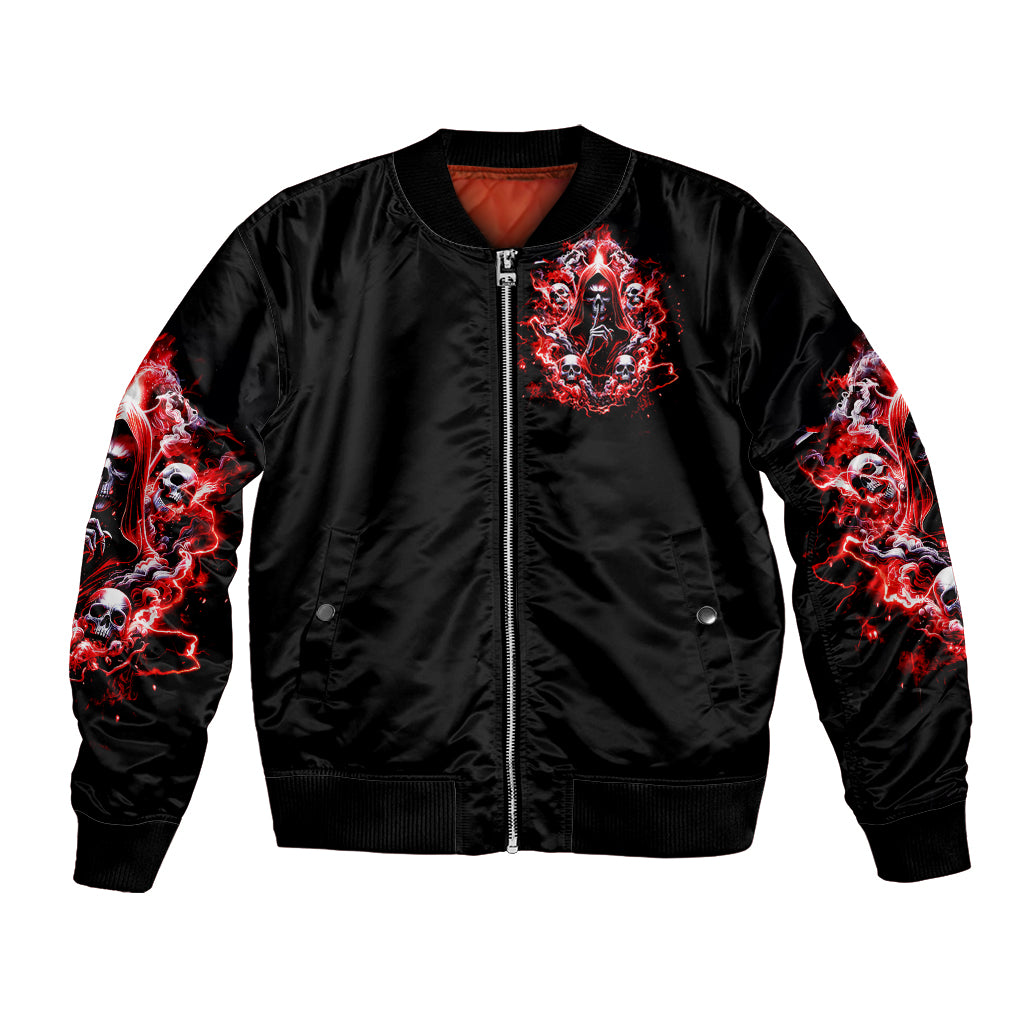 Thunder Skull Bomber Jacket Never Mistake My Silence For Weakness - Wonder Print Shop