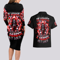 Thunder Skull Couples Matching Long Sleeve Bodycon Dress and Hawaiian Shirt Never Mistake My Silence For Weakness - Wonder Print Shop